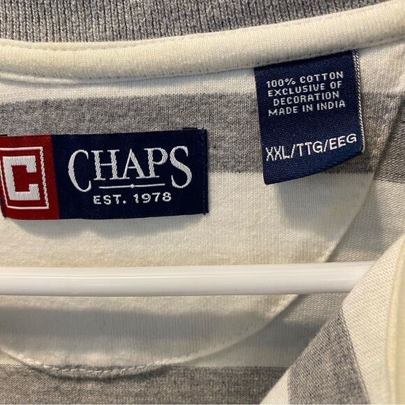 Men's Chaps Gray & White Quarter Zip Pullover Size XXL - Picture 4 of 8